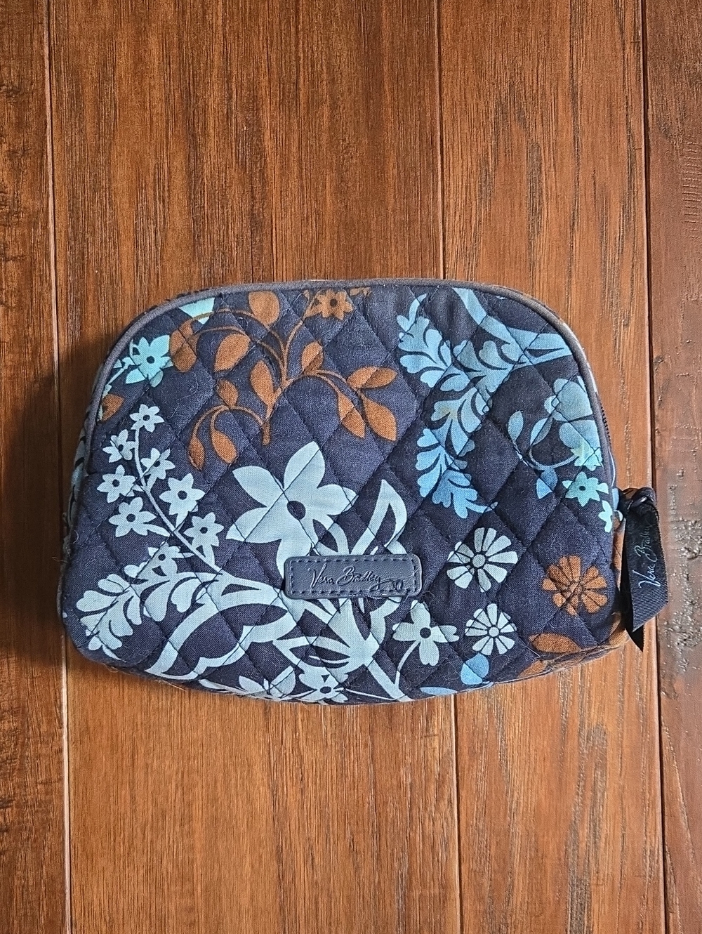 Vera Bradley Java Floral Quilted Medium Cosmetic Case Makeup Bag